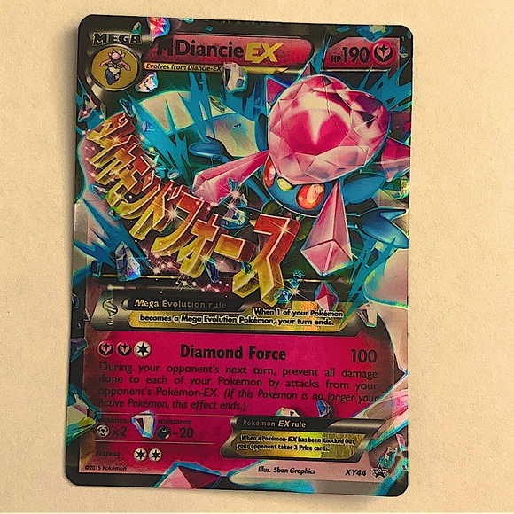 Pokémon 2015 Mega Diancie EX Holofoil XY44 &Diancie EX XY43 BlackStar Promo Rare - Picture 2 of 3